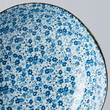 Darrahopens Occasions > Disposable Tableware > Disposable Bowls Bowl Organic Shape 20cm Blue Daisy Glaze