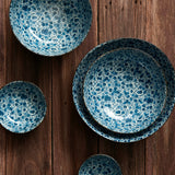 Darrahopens Occasions > Disposable Tableware > Disposable Bowls Ramen Bowl 21.5cm Blue Daisy Glaze
