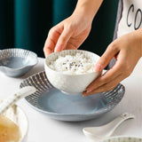 Darrahopens Occasions > Disposable Tableware > Disposable Bowls Soup Bowl 4.5in Small Bowl Ceramic Embossment Underglaze Color Minimalist Easy Clean Serving Bowl for Kitchen Home In Australia - Darrahopens