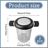 Darrahopens Occasions > Disposable Tableware > Disposable Cups 2 Pack Extra Fine Mesh Tea Strainers for Loose Tea Single Cup, 304 Stainless Steel and Food Grade Silicone Loose Leaf Tea Steeper Tea Strainers & Filters for Black Tea, Coffee, etc