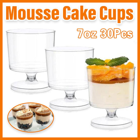 Darrahopens Occasions > Disposable Tableware > Disposable Cups 30pcs Clear Hard Plastic Mousse Cake Cup Pudding Ice Cream Dessert Serving Cups
