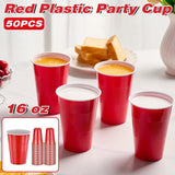 Darrahopens Occasions > Disposable Tableware > Disposable Cups 50pcs Red Plastic Beer Pong Cups Reusable Party Cups Drinking Game Supplies