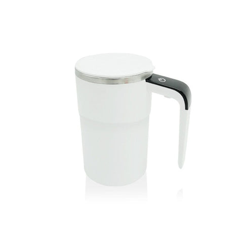 Darrahopens Occasions > Disposable Tableware > Disposable Cups Automatic Magnetic Stirring Coffee Mug with Temperature Display, Rechargeable Self Mixing Cup for Milk Tea, Magnetic Mixing Cup with Lid, Stainless Steel Material Suitable for Coffee, Milk (White)