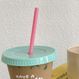 Darrahopens Occasions > Disposable Tableware > Disposable Cups Plastic Coffee Cup Large Capacity Cute Water Cup With Straw Lid for Summer Cold Drinking Dog 470ml In Australia - Darrahopens