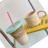 Darrahopens Occasions > Disposable Tableware > Disposable Cups Plastic Coffee Cup Large Capacity Cute Water Cup With Straw Lid for Summer Cold Drinking Dog 470ml In Australia - Darrahopens