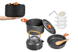 Darrahopens Occasions > Disposable Tableware > Disposable Cutlery 10Pcs Camping Cookware Mess Kit for Outdoor Camping Hiking Picnic -Orange