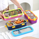 Darrahopens Occasions > Disposable Tableware > Disposable Cutlery Green Premium Stainless Steel 3-Compartment Lunch Box - Leak-Proof 500ml Portable Bento Box for Students and Office Professionals