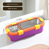 Darrahopens Occasions > Disposable Tableware > Disposable Cutlery Orange Premium 2-Compartment Stainless Steel Lunch Box - 600ml Leak-Proof Bento Box for School and Office - Portable Meal Container for Students and Professionals