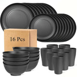 Darrahopens Occasions > Disposable Tableware > Disposable Cutlery Shatterproof Tableware Set for Camping & Home (16pcs)