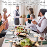 Darrahopens Occasions > Disposable Tableware > Disposable Cutlery Silver Diamond Sparkle Party Tableware Set 7-Piece Set (Serves 20 People) – 140pcs Disposable Paper Plates, Tissures, Cups & Cutlery Kit for Weddings Birthdays & Parties