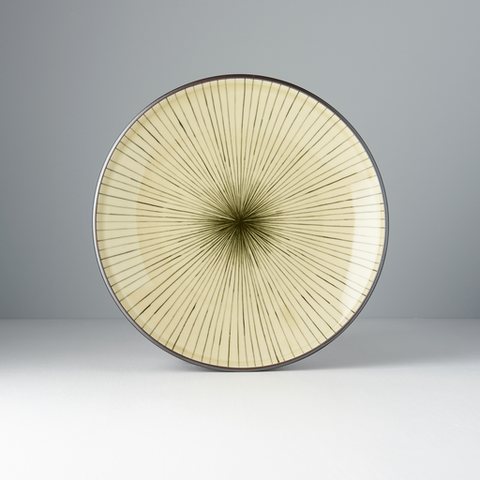 Darrahopens Occasions > Disposable Tableware > Disposable Plates Dinner Plate 25cm Green Converging Line Glaze
