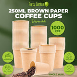 Darrahopens Occasions > Disposable Tableware Party Central 1000PCE 250ml Coffee Cups Disposable Recycable 6.5 x 9cm