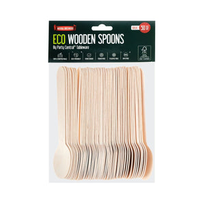 Darrahopens Occasions > Disposable Tableware Party Central 1200PCE Wooden Spoons Eco-Friendly Compostable Recyclable 16cm