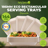 Darrahopens Occasions > Disposable Tableware Party Central 144PCE Serving Trays Eco-Friendly Recyclable Durable 19.5cm