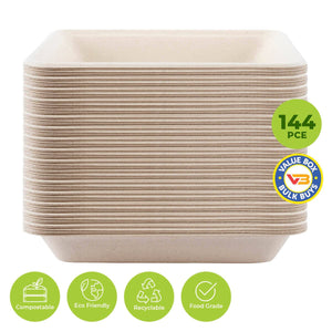 Darrahopens Occasions > Disposable Tableware Party Central 144PCE Serving Trays Eco-Friendly Recyclable Durable 19.5cm
