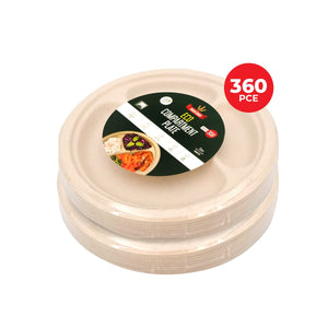 Darrahopens Occasions > Disposable Tableware Party Central 360PCE Dinner Plates 3 Sections Eco-Friendly Disposable 23cm