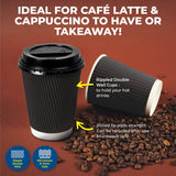 Darrahopens Occasions > Disposable Tableware Party Central 480PCE Coffee Cups Matching Lids Disposable Triple Layer 350ml
