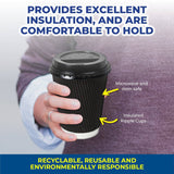 Darrahopens Occasions > Disposable Tableware Party Central 480PCE Coffee Cups Matching Lids Disposable Triple Layer 350ml