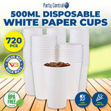 Darrahopens Occasions > Disposable Tableware Party Central 720PCE White Paper Cups Disposable Leak Resistant 500ml