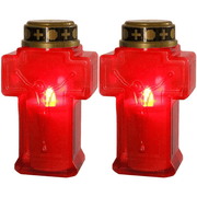 Darrahopens Occasions > Lights > Candles 2pcs Cross Candle Light, Red Flickering Flameless Candles Reusable Church Graveyard Led Candles Grave Decorations In Australia - Darrahopens