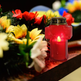 Darrahopens Occasions > Lights > Candles 2pcs Cross Candle Light, Red Flickering Flameless Candles Reusable Church Graveyard Led Candles Grave Decorations In Australia - Darrahopens