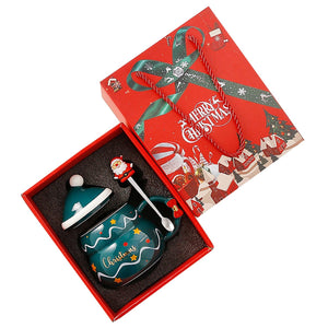 Darrahopens Occasions > Novelty Gifts Christmas Cup Gift Box Ceramic Mug Set Mug Gift Set Christmas Coffee Cup(Tree)