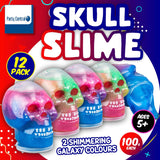 Darrahopens Occasions > Novelty Gifts Party Central 12PCE 100g Shimmering Galaxy Slime In Skull Casing Non Stick