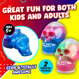Darrahopens Occasions > Novelty Gifts Party Central 12PCE 100g Shimmering Galaxy Slime In Skull Casing Non Stick