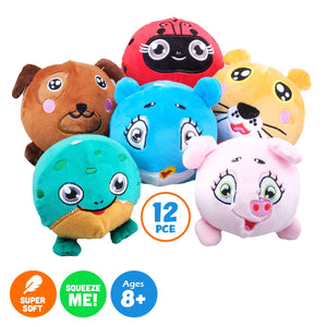 Darrahopens Occasions > Novelty Gifts Party Central 12PCE Plush Toys Various Animals Super Soft & Cuddly 10cm