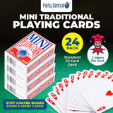 Darrahopens Occasions > Novelty Gifts Party Central 24PCE Mini Traditional Playing Cards Tear Resistant 45 x 60mm