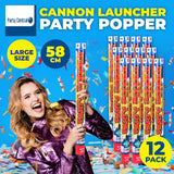 Darrahopens Occasions > Party & Birthday Novelties Party Central 12PK Party Popper Cannon Launcher Multicolour Confetti 58cm