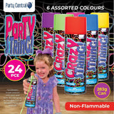 Darrahopens Occasions > Party & Birthday Novelties Party Central 24PCE Silly String Assorted Colours Non-Flammable 283g