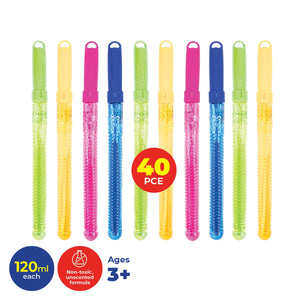 Darrahopens Occasions > Party & Birthday Novelties Party Central 40PCE Jumbo Bubble Swords Fragrance Free Large Bubbles 120ml