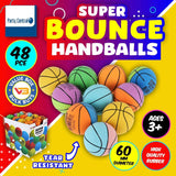 Darrahopens Occasions > Party & Birthday Novelties Party Central 48PCE Super Bounce Hand Balls High Quality Rubber 6cm