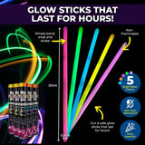 Darrahopens Occasions > Party & Birthday Novelties Party Central 600PCE Glow Stick Bracelets Bright Long Lasting Colours 20cm