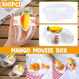 Darrahopens Occasions > Party & Birthday Novelties > Party Supplies 100PCS Clear Cake Boxes for Mousse Fruit Mango Layered Desserts Ice Cream Pastry