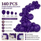 Darrahopens Occasions > Party & Birthday Novelties > Party Supplies 140PCS Deep purple Balloon Garland Kit Latex Balloon Arch Set for Birthday Wedding Party Decoration Deep purple Party Balloon Arch Kit with Multiple Sizes