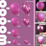 Darrahopens Occasions > Party & Birthday Novelties > Party Supplies 140PCS Rose red Balloon Garland Kit Latex Balloon Arch Set for Birthday Wedding Party Decoration Rose red Party Balloon Arch Kit with Multiple Sizes