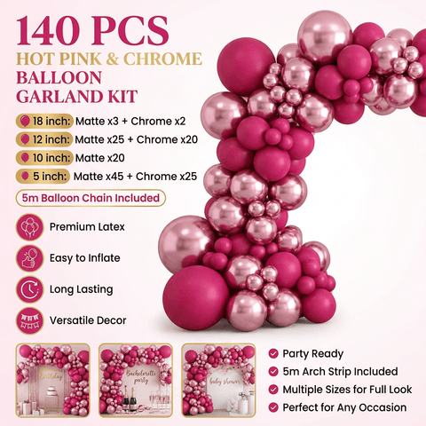 Darrahopens Occasions > Party & Birthday Novelties > Party Supplies 140PCS Rose red Balloon Garland Kit Latex Balloon Arch Set for Birthday Wedding Party Decoration Rose red Party Balloon Arch Kit with Multiple Sizes
