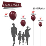 Darrahopens Occasions > Party & Birthday Novelties > Party Supplies 140PCS Wine red Balloon Garland Kit Latex Balloon Arch Set for Birthday Wedding Party Decoration Wine red Party Balloon Arch Kit with Multiple Sizes