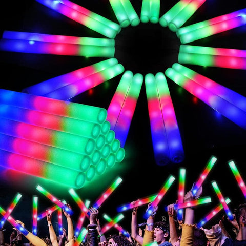 Darrahopens Occasions > Party & Birthday Novelties > Party Supplies 16PCS Foam Glow Sticks, Foam Light Up Sticks with 3 Modes Colorful Flashing, Glow Stick Bulk Party Pack, Glow in Dark Party Supplies, LED Foam Sticks Bulk for Wedding, Raves, Concert, Halloween