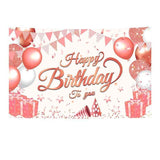 Darrahopens Occasions > Party & Birthday Novelties > Party Supplies 180*115cm Pink Happy Birthday Banner - Glitter Party Backdrop & Confetti, Durable Polyester Wall Decoration for Birthday Parties, Photo Booth Background, Easy Hang Birthday Sign
