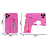 Darrahopens Occasions > Party & Birthday Novelties > Party Supplies 2 Pcs Blue Mini Foldable Phone Water Gun - Portable Dual-Nozzle Spray Toy for Summer Fun and Stress Relief