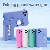 Darrahopens Occasions > Party & Birthday Novelties > Party Supplies 2 Pcs Grey Mini Foldable Phone Water Gun - Portable Dual-Nozzle Spray Toy for Summer Fun and Stress Relief