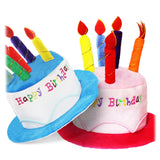 Darrahopens Occasions > Party & Birthday Novelties > Party Supplies 2-piece Pink Plush Birthday Cake Hat Set - Novelty Party Accessory with Matching Glasses, Fun Photo Prop for Adults and Kids