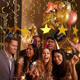 Darrahopens Occasions > Party & Birthday Novelties > Party Supplies 30-Piece Set for Golden Star Spiral Hanging Decorations - Kids Birthday, Wedding, Graduation, and Party Ceiling Decoration - Festive Swirl Streamers, Easy Hang Party Supplies