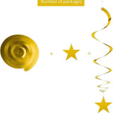 Darrahopens Occasions > Party & Birthday Novelties > Party Supplies 30-Piece Set for Golden Star Spiral Hanging Decorations - Kids Birthday, Wedding, Graduation, and Party Ceiling Decoration - Festive Swirl Streamers, Easy Hang Party Supplies
