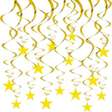 Darrahopens Occasions > Party & Birthday Novelties > Party Supplies 30-Piece Set for Golden Star Spiral Hanging Decorations - Kids Birthday, Wedding, Graduation, and Party Ceiling Decoration - Festive Swirl Streamers, Easy Hang Party Supplies