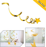 Darrahopens Occasions > Party & Birthday Novelties > Party Supplies 30-Piece Set for Silvery Star Spiral Hanging Decorations - Kids Birthday, Wedding, Graduation, and Party Ceiling Decoration - Festive Swirl Streamers, Easy Hang Party Supplies