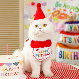 Darrahopens Occasions > Party & Birthday Novelties > Party Supplies 4-Pack Adorable Pet Dog Cat Birthday Party Hat & Bib Set(Green & Red) - Embroidered Bandana Bib & Felt Party Hat, Adjustable Tie-On Dress-Up Accessories